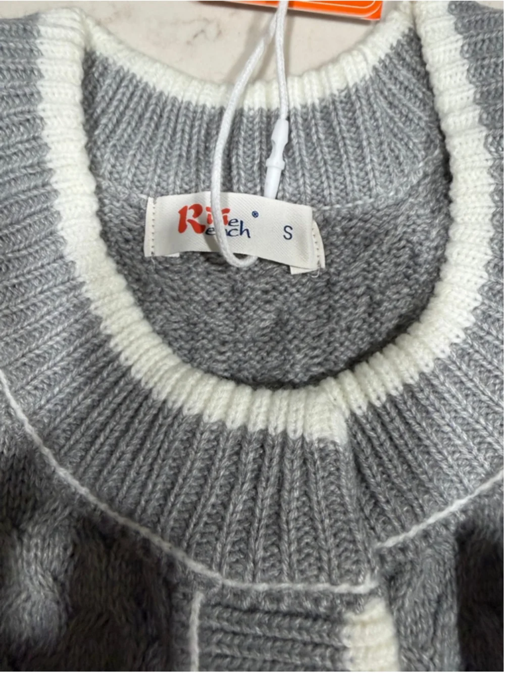 NEW Cable Knit Oversized Cardigan Button Up Striped Sweater S